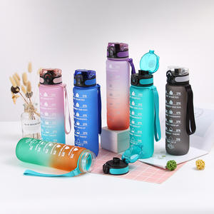 Pichet d'eau Tritan 1L sans BPA étanche avec marqueur de temps grande bouteille en plastique motivante pour Fitness Sports de plein air voyage - Product Image 4