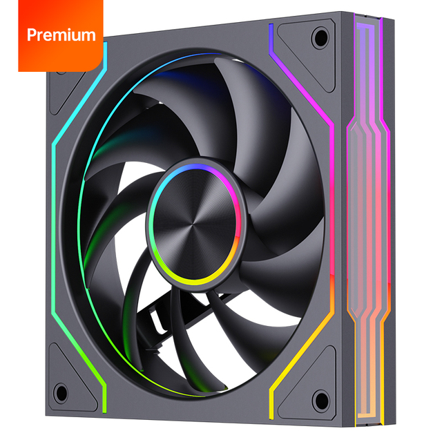 SNOWMAN RK120mm High Quality ARGB RGB Cooling Fan Reverse Blade Black Gaming Computer CPU Fan with 5V 3PIN for PC Case Cooler