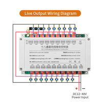 Récepteur de télécommande RF DC industriel 18 canaux 433 MHz, contrôleur de relais sans fil, piles AAA en plastique à code fixe/rolling
