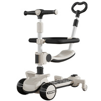 Offre Spéciale multifonctionnel bébé produits Sport jouets Scooter enfants éclairer 3 roues pliable pousser enfants coup de pied Scooter 6 en 1