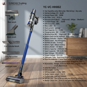 Aspirateur balai sans fil YUNCHA, moteur sans balais, sans sac, portable, avec lumières LED, filtre éponge, batterie 181-200 AW - Product Image 3