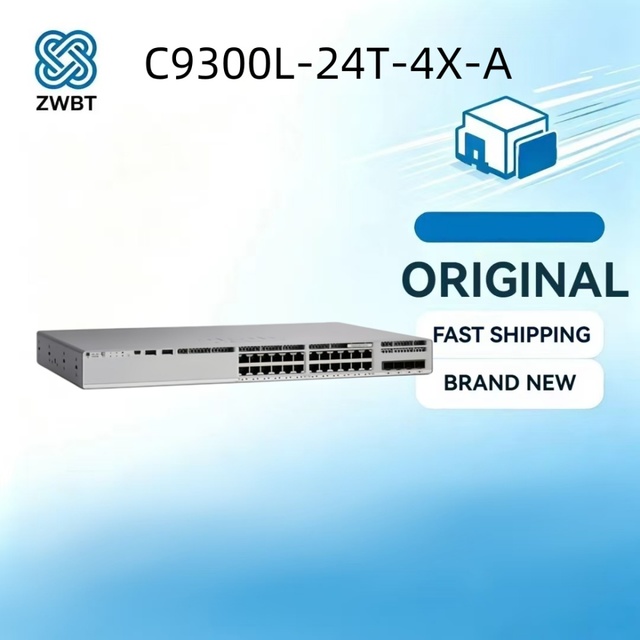 Cisco C9300L-24T-4X-A L3 Switch 24 Gigabit RJ45 +4*10G SFP+ Uplink,1U Rack Campus Branch Access Switch,New & Original Used Stock