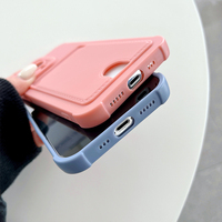 Casing Dompet Ponsel Matte Penuh iPhone 13 Pro Max, Casing Pelindung Belakang Slot Kartu Tahan Guncangan untuk Iphone 13 Mini
