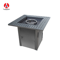 Table de foyer de patio d'usine chinoise, brûleur rectangulaire en acier inoxydable, foyer d'extérieur, gaz propane, table de foyer