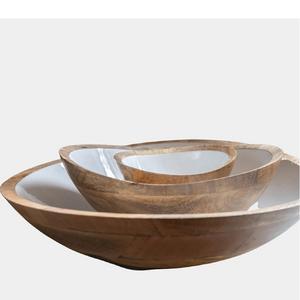 Custom Made Wooden Bowl Set of Three <b>Sticker</b> Printed Natural Wooden Salad Serving Bowl Dough Bowl for Home <b>Kitchen</b> Use - Product Image 6