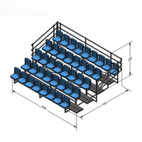 Le plastique fait sur commande d'intérieur de baseball préside les sièges mobiles de stade avec le support dorsal pour des sièges de stade de gradins