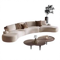 Canapé italien minimaliste en tissu éponge courbé sur mesure, une place, housse amovible lavable, multifonctionnel pour petits espaces