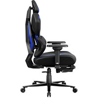 Chaise de bureau ergonomique en tissu style racing pour adultes de grande taille, chaise de gaming inclinable avec repose-pieds réglable, dossier haut et base cinq étoiles