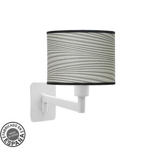 Lámpara de pared abatible blanca con surco gris, medidas 26x17x28 cm, ideal para iluminación interior y decoración moderna. - Product Image 1