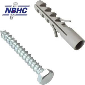 <span class=keywords><strong>HEAN</strong></span> Modèle 005 Meilleures ventes Cheville de fixation murale en béton galvanisée et plastifiée à tête fraisée, filetage M4, 50 lb, pour usage de construction - Product Image 2