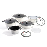 Batterie de cuisine 10 pièces en aluminium, ensemble de casseroles populaires pour la maison, antiadhésif, revêtement granit