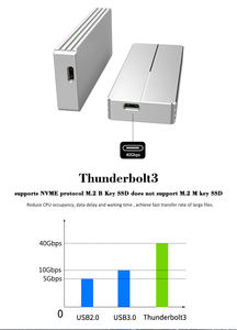 Carcasa de Aleación de Aluminio Thunderbolt <span class=keywords><strong>3</strong></span> 4TB 40Gbps de Alta Velocidad NVMe <span class=keywords><strong>M</strong></span> Key <span class=keywords><strong>M</strong></span>.<span class=keywords><strong>2</strong></span> NVMe SSD - Product Image 2