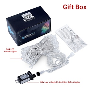 Twinkle Garland Curtain <span class=keywords><strong>Lights</strong></span> Chuỗi 3X3M 304 LED Ngoài Trời Cổ Tích Đám Cưới Luces Navidad Cửa Sổ Trang Trí Led Icicle Curtain Ánh Sáng - Product Image 2