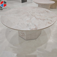 Tables en pierre frittée en forme de fleur pour restaurants et cafés, table sur piédestal, utilisables en toutes saisons