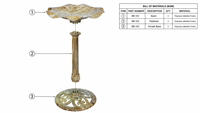 Bassin d'eau de jardin en résine écologique résistant aux intempéries, avec piédestal à texture pierre bronze/vertigrine, motif feuille de lys festonnée, style antique, pour oiseaux