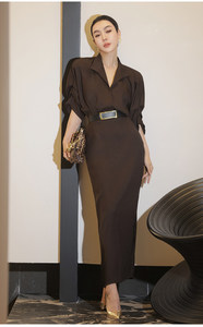 Robe <span class=keywords><strong>de</strong></span> <span class=keywords><strong>maternité</strong></span> professionnelle haut <span class=keywords><strong>de</strong></span> gamme pour femme, style <span class=keywords><strong>déesse</strong></span>, vintage chic, élégante, amincissante à <span class=keywords><strong>la</strong></span> taille, à manches chauve-souris, taille cintrée, pour femme mature. - Product Image 6