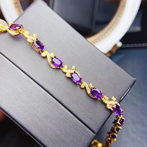 Bracelet en améthyste de créateur avec argent sterling - Bracelet tendance pour femmes pour le marché B2B - Product Image 3