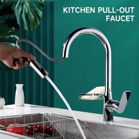 Robinet de cuisine moderne monocommande chaud/froid en laiton avec douchette extractible, valve en céramique, finition chromée, montage sur plan, garantie 2 ans, pour hôtel