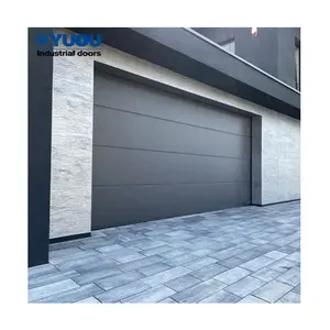 Sezionale in alluminio a vista intera pieghevole in alto decorazioni magnetiche residenziali verticale nero nuovo design moderno porta del garage