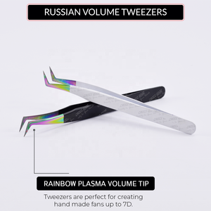 Rainbow Tip Russian Volume Eyelash Extension Tweezers Wholesale Private <b>Label</b> Eyelash Tweezers Manufacturer - Product Image 5