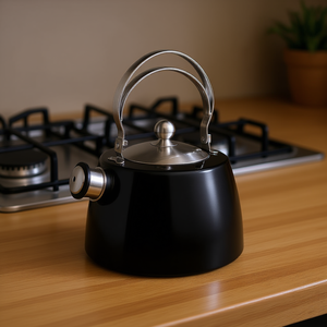 Hervidor de agua Schulte-U Flute Kettle Louis de acero inoxidable negro para usar en la estufa - Product Image 3