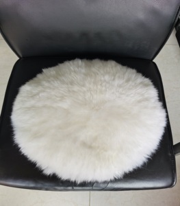 Coussin de siège rond en fourrure de mouton naturelle, moelleux, Long, en laine, <span class=keywords><strong>pour</strong></span> fauteuil roulant, <span class=keywords><strong>pour</strong></span> chambre <span class=keywords><strong>à</strong></span> coucher, voiture et bureau, 1 pièce - Product Image 1