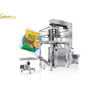 Vertical automatic weighing packing machine for donut vffs packaging machine for waffle biscuit pretzels