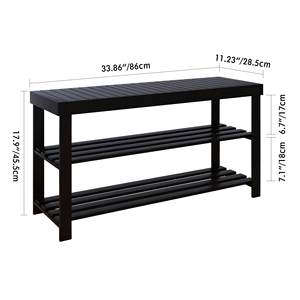 Zapatero de bambú personalizado, estante de almacenamiento organizador de zapatos de 3 niveles para entrada, sala de estar, Zapatero de madera - Product Image 2