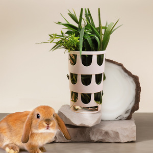 กรอบฟางพลาสติกกระต่ายสามารถคงที่หนูตะเภา Totoro ตะกร้าหญ้าป้องกันรอยขีดข่วนหญ้าอ่างล้างหน้าอาหารความจุขนาดใหญ่ให้อาหาร <span class=keywords><strong>Stra</strong></span> - Product Image 2