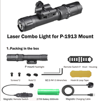 Combo laser tactique vert avec logo personnalisé lampe de poche LED interrupteur magnétique à distance rechargeable corps en aluminium utilisation d'urgence DC