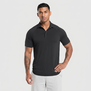 Chemises polo personnalisées à séchage rapide pour hommes Chemise de golf athlétique respirante de haute qualité T-shirt musculaire Slim Fit Chemises en polyester de gymnastique - Product Image 1