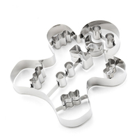 Alat Pembuat Kue 3D Stainless Steel Cetakan Pemotong Kue Gingerbread Man Natal Ukuran Besar
