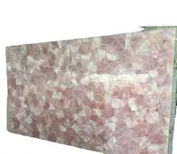 Losa de piedra de cristal de cuarzo rosa Natural, losa de piedras preciosas rosas