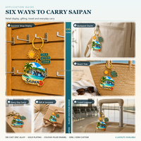 Porte-clés Souvenir Personnalisés en Métal Saipan - La Vie Est Meilleure sur la Côte de Saipan - Îles des Mariannes du Nord - Porte-clés de Vacances - Boutiques et Complexes Hôteliers