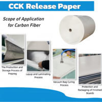 Papier de démoulage CCK double face 50 g/m² non adhésif, résistant aux hautes températures, enduit de silicone pour la production de panneaux en fibre de carbone