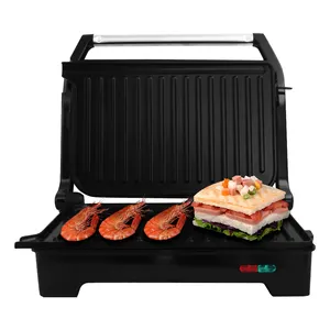 不锈钢自动烧烤牛排机家用和商用室内电动三明治机压榨帕尼尼接触烤架
