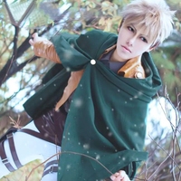 Cape de Cosplay Attack on Titan Shingeki No Kyojin - Costume de Cosplay de la Légion d'exploration - Cape Verte pour Hommes - Anime