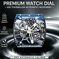 Montre de luxe pour homme, prix de gros, blanche, 055 Tourbillon, mouvement automatique, boîtier en fibre de carbone, bracelet en caoutchouc de 13,5 mm