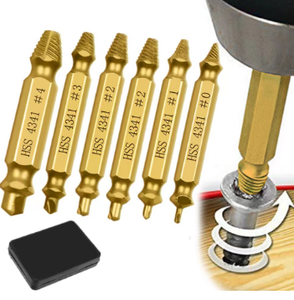 <span class=keywords><strong>Set</strong></span> di estrattore a vite danneggiato a spirale in oro in 6 pezzi facile rimozione di bulloni rotti e viti spelate - Product Image 6