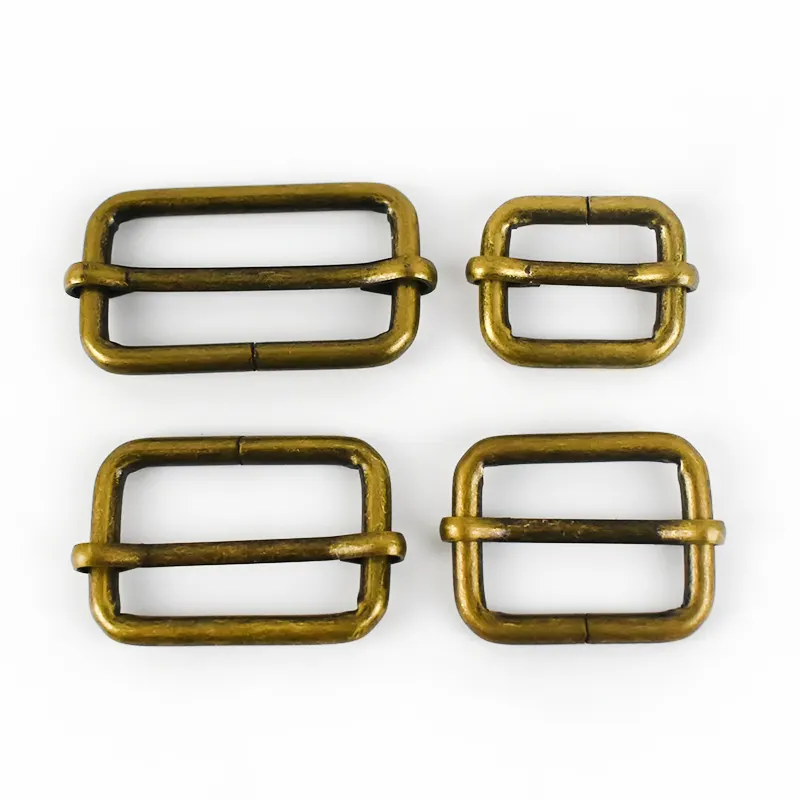 MeeTee BF208 Adjustable Bronze Tri-glide Buckle Strong Iron 4mm Thickness Slider Buckles for Bag Shoulder Strap Buckle Hardware