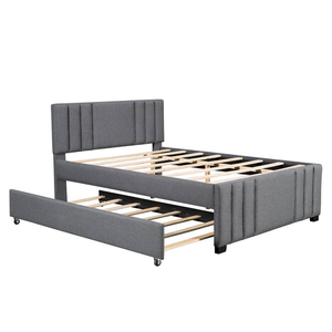 Muebles de dormitorio tapizados de Tela Gris claro de diseño contemporáneo <span class=keywords><strong>precio</strong></span> competitivo <span class=keywords><strong>cama</strong></span> <span class=keywords><strong>nido</strong></span> de tamaño individual - Product Image 4