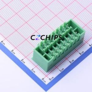 KF2EDGKVM-3.81-2*7P Plug-in Terminal Block Through hole,P=3.81mm Board-to-Board / Socket - Closed Screw Fixing 2x7P 3.81mm - Product Image 2