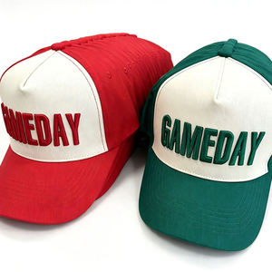 Gorra de Béisbol de Dos Tonos con Bloques de Color, Bordado 3D Personalizado con la Letra GAMEDAY, Perfil Alto, Ajustable, Estilo Dad Hat para el Día del Partido - Product Image 2