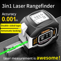 Télémètre laser infrarouge DEWEN 60M, qualité industrielle, appareil 3 en 1, mesure de la surface et de la distance, écran LCD numérique 5m, haute précision