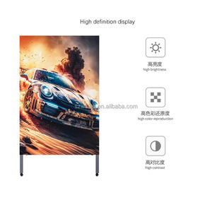 Support d'affichage vertical lumineux à LED pour publicité extérieure, panneau lumineux haute luminosité, support de poster rechargeable - Product Image 5