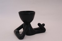 Lot de 3 pots de fleurs en céramique émaillée en forme humaine, écologiques et minimalistes, avec plante artificielle pour la maison et le jardin