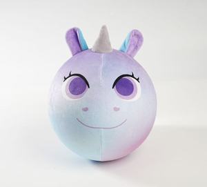 9 pollici gonfiabile Fuzzy Ball giocattolo | Tessuto rivestito che rimbalza palla con la faccia di sorriso per i bambini interni ed esterni giocare - Product Image 5