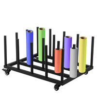 JH-Mech 20 rouleaux de support de stockage mural en vinyle Organisateur de stockage en vinyle Support mural pour magasin d'échantillons Porte-rouleau d'emballage en vinyle