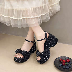 Sandales compensées à talon épais pour femme, style français, confortables, nouvelle collection été 2025, modèle 26 - Product Image 3