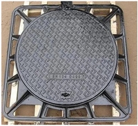Couvercle de regard en fonte ductile carré à cadre encastré avec revêtement époxy pour installations routières, couleur personnalisée, modèles C250 D400 500mm 600mm
